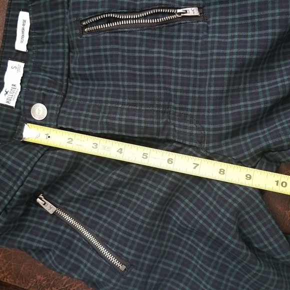 #R - Hollister Women Ultra High Rise Plaid Pants Blue Green Black Size S - Picture 4 of 11